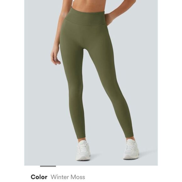 Halara Women S Seamless Flow High Waisted Butt Lifting Leggings Winter Moss NWOT - Picture 1 of 8